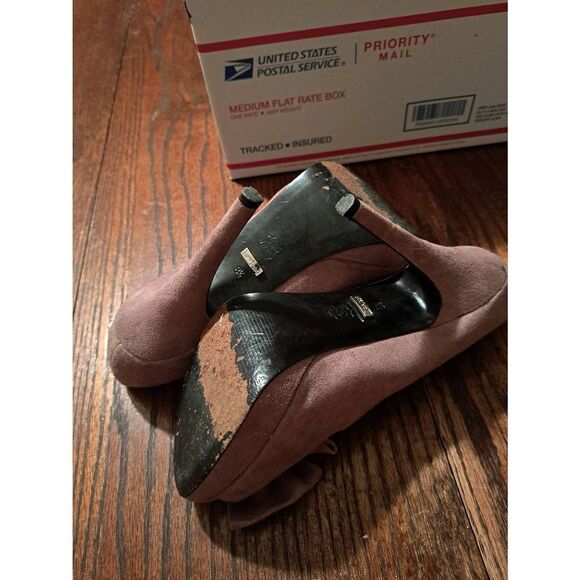 Size 8.5 Lime Light Brown Platform Peep Toe Double Bow Stiletto Pump High Heels - Picture 9 of 10